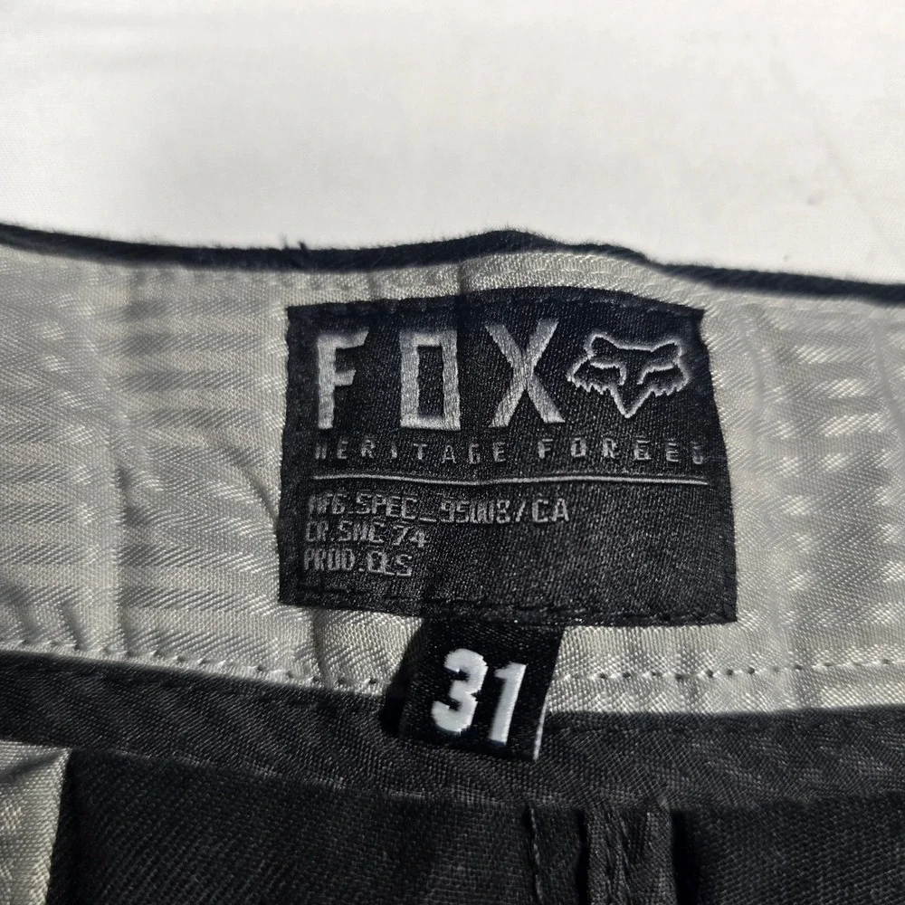 Fox Racing Mens 31 Pinstripe Shorts Black White Flat Front